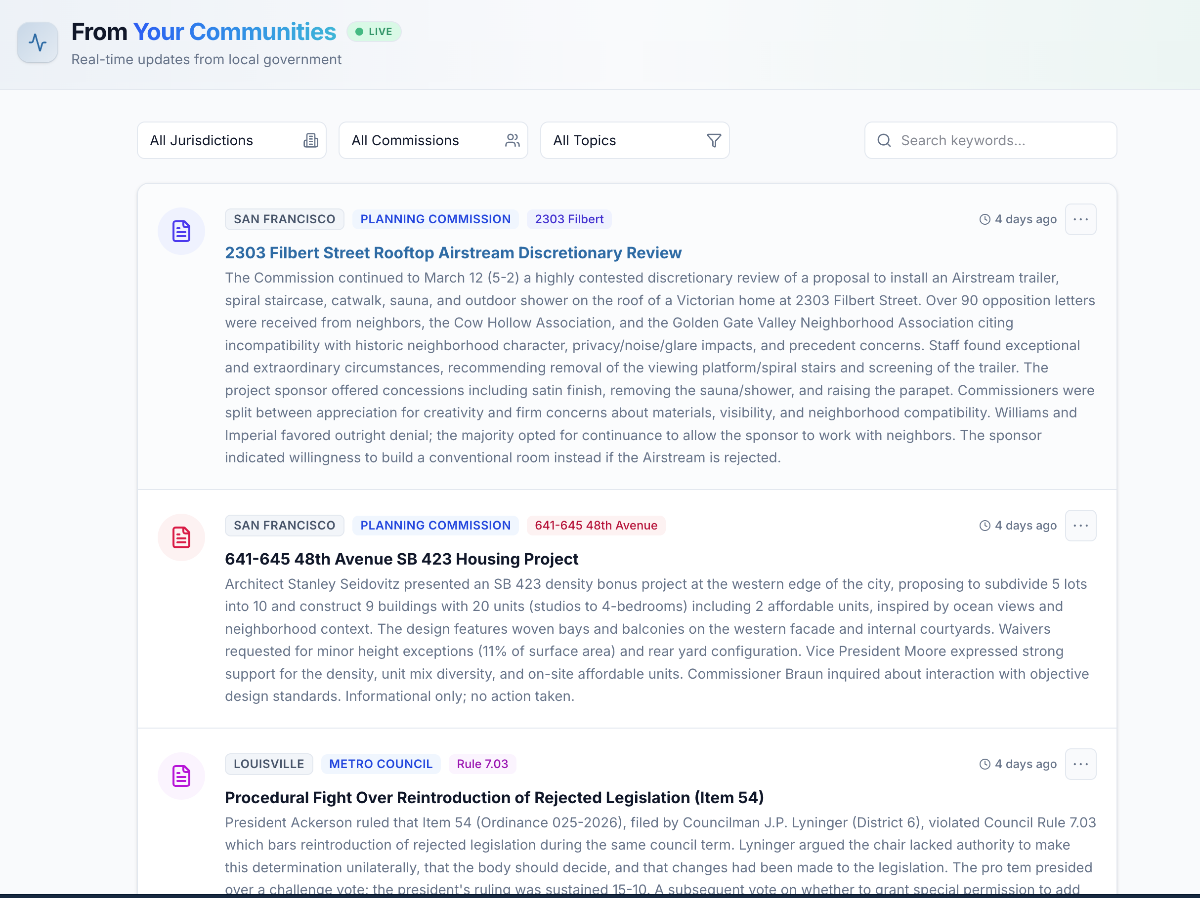 Live Feed screenshot